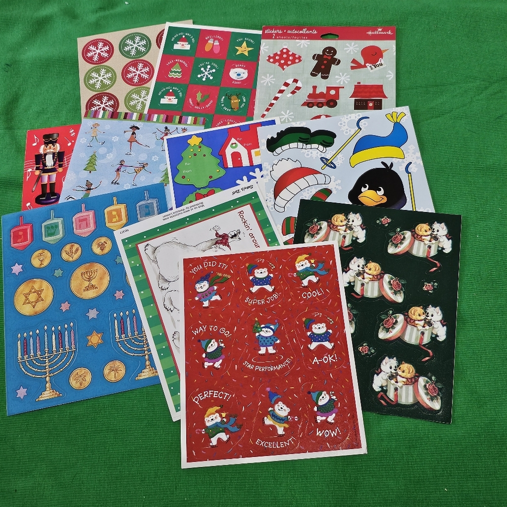 CH2:  Christmas Sticker Bundle  - 11 Sheets - American Greetings Hallmark Others